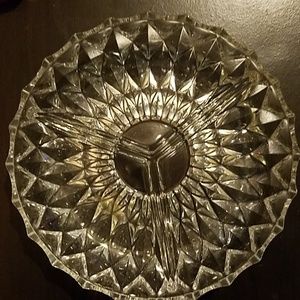 Glass 3 compartment serving dish